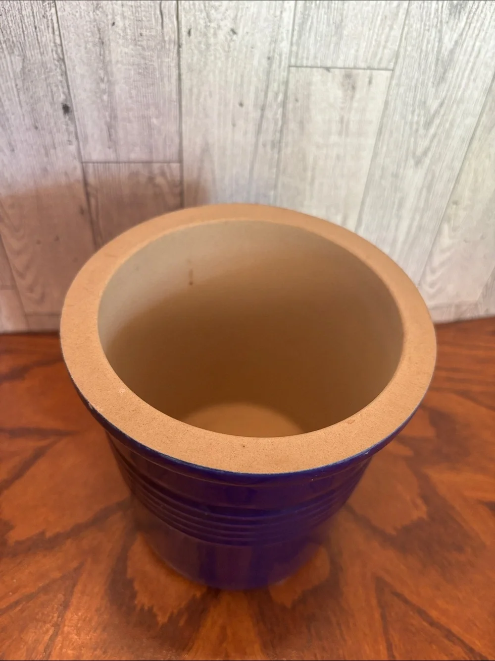 The Pampered Chef Ceramic Utensil Crock in Deep Blue